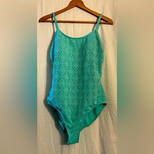 Catalina Women’s One Piece Swimsuit Teal Laser Cut size XL ( 16-18)